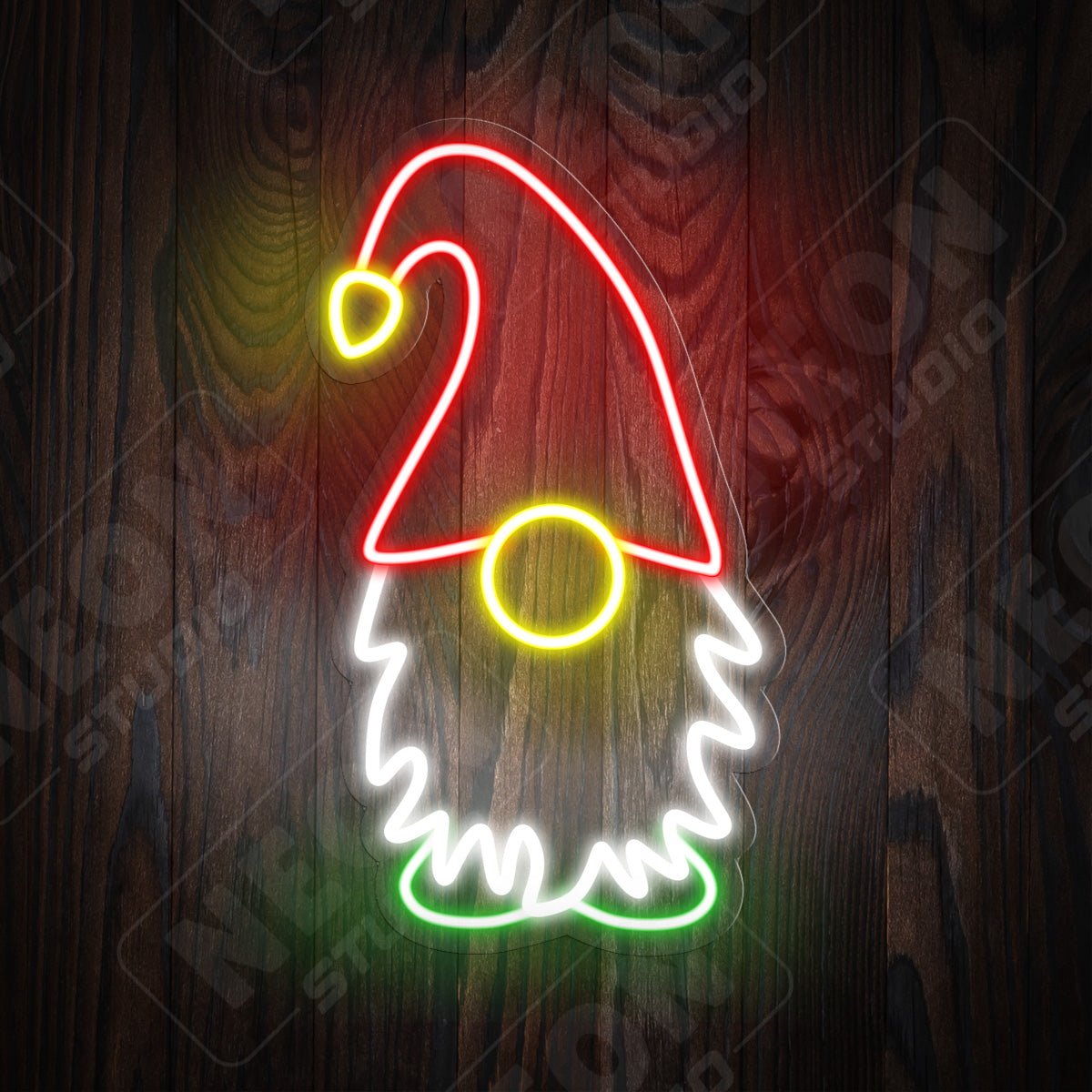 Christmas gnome neonskylt